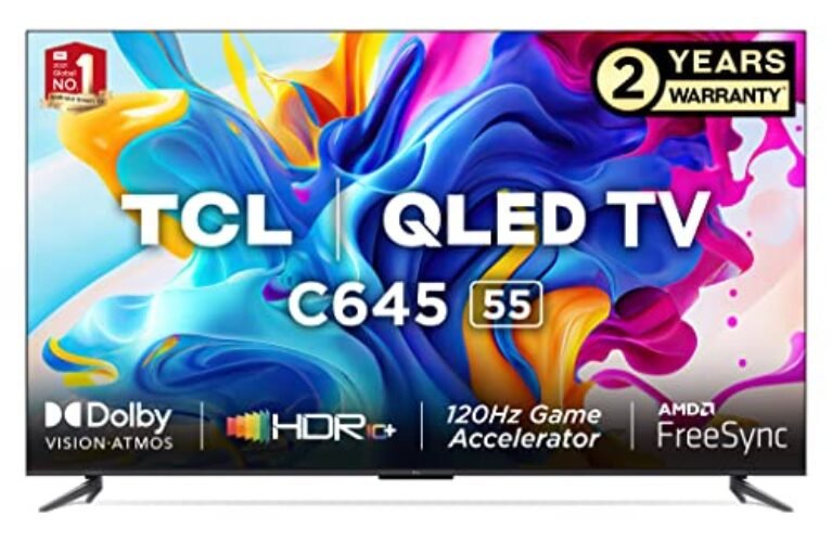 TCL 139 cm (55 inches) 4KUltra HD Smart QLED Google TV 55C645 (Black)